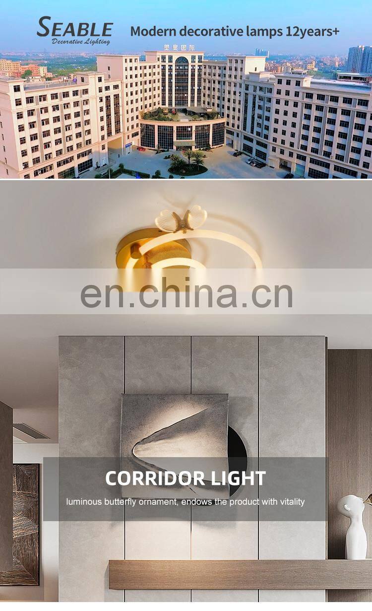 New Product Decoration Acrylic Indoor Black Gold White Contemporary LED Corridor Ceiling Light