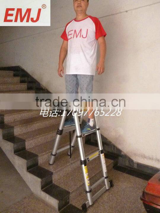China factory EN131 2.5+2.5 meters aluminum telescopic Ladder