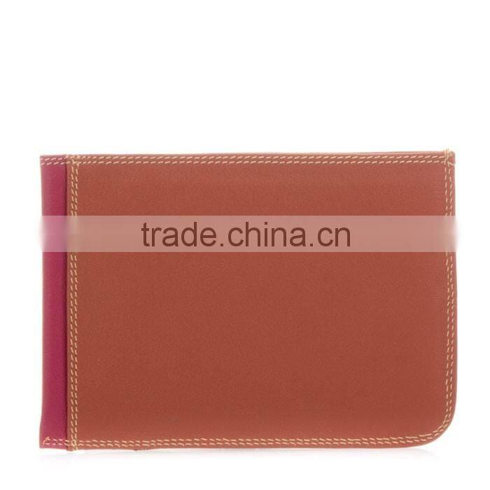 simply designed and utterly practical colorful genuine leather compact pocket wallet ID business name card holder