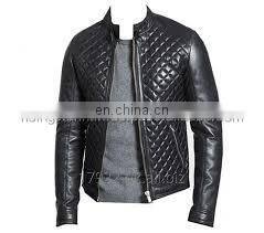 Fashion Men Stand Collar Zipper Leather Jacket Motorcycle Leather Jacket Coat