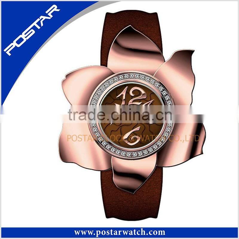 Fashion High Quality Brand Bright Genuine Leather Women Watch