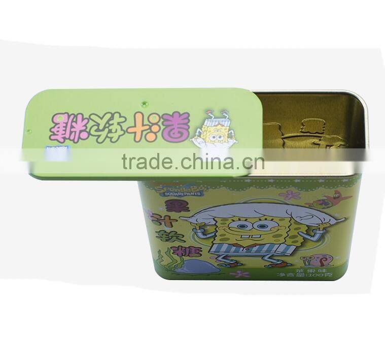 fancy metal can cutom gift samll candy tin box with slip cover