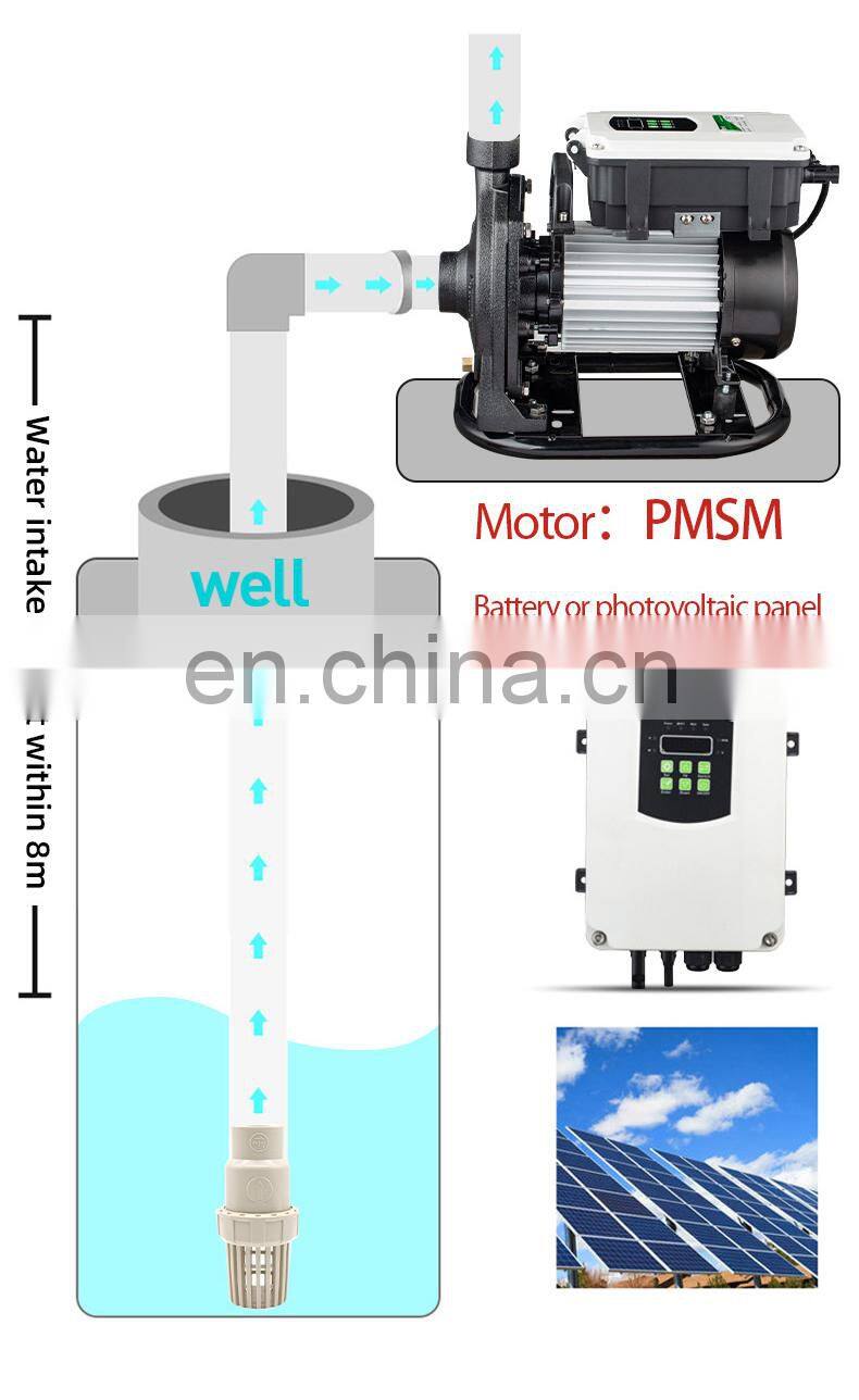 High Head Surface Water 2hp Solar Water Centrifugal Pump For Irrigation