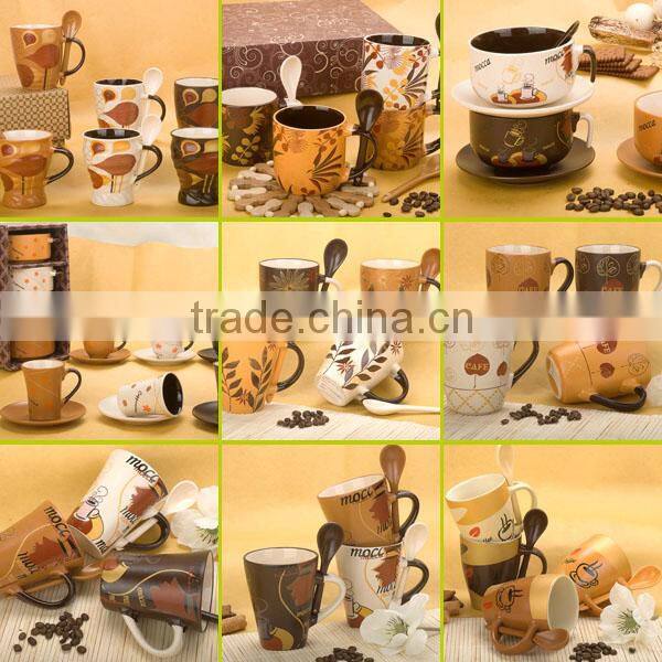 Cheaper ceramic tea cup & saucer with decal