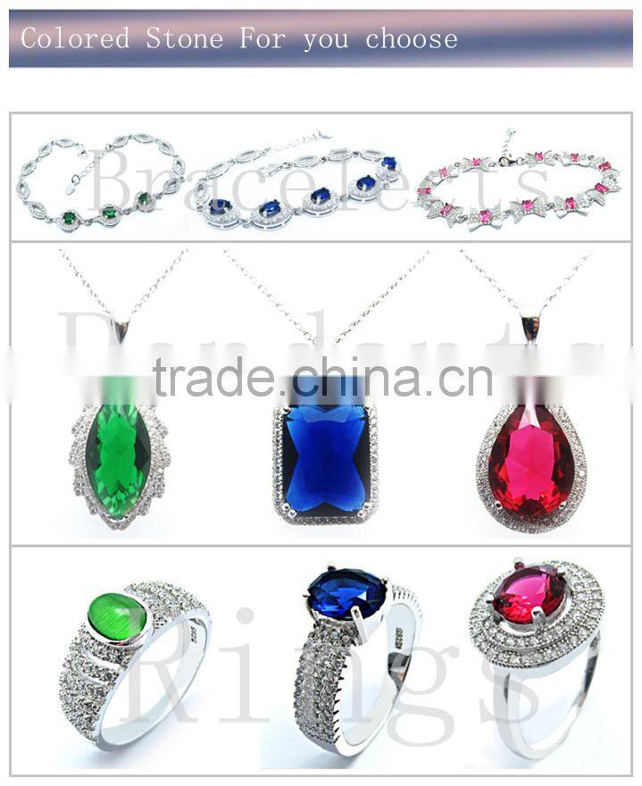 Fahion sterling silver jewelry rhodium plated charms for girls ruby crystal silver bracelet for best gift