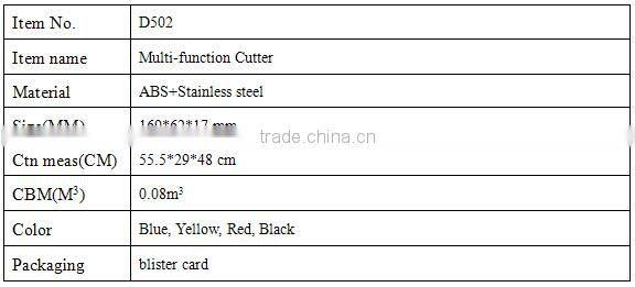 D502 Multifunctional Bottle Opener / Multifunction Peeler / Wine Cork Screw