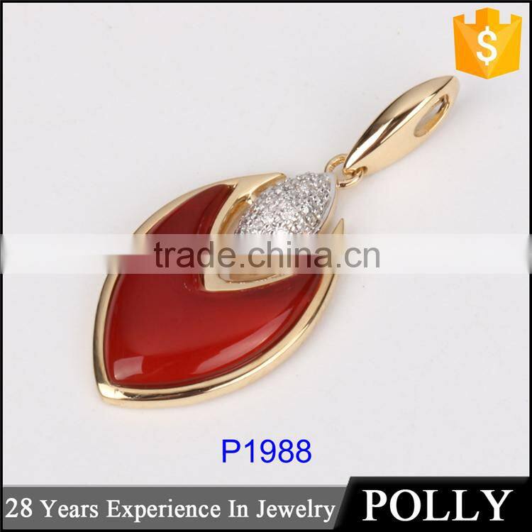 2015 latest design 18K gold agate pendant neckalce for women