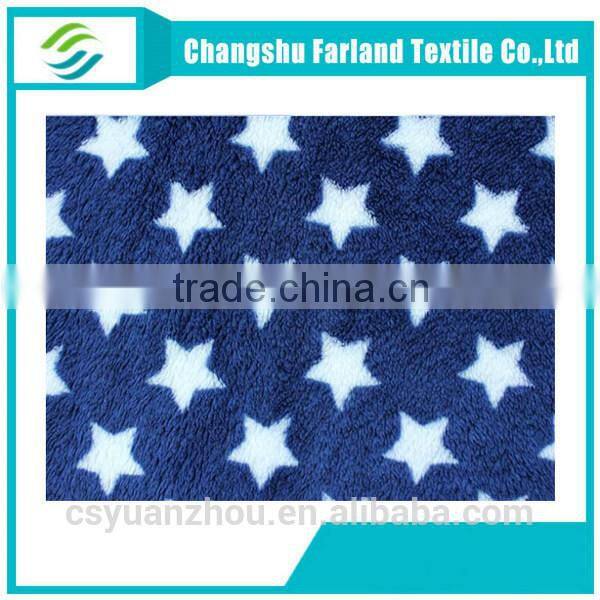star printing fleece fabric for shoes