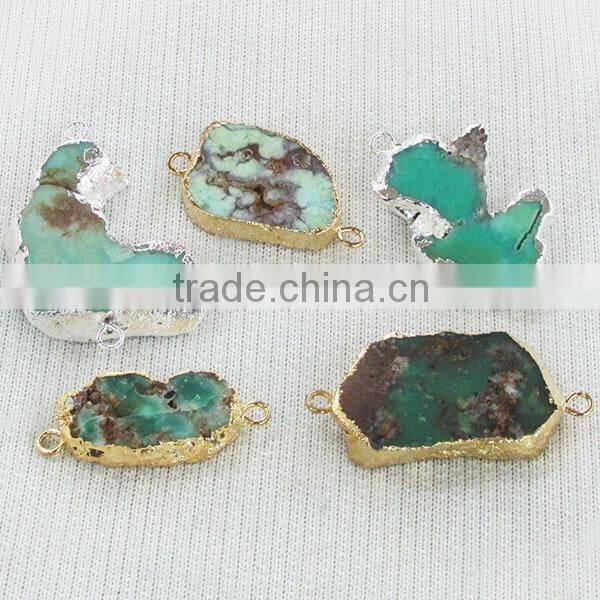 JF8607 Newest style gold plated agate geode connectors,drusy agate bar connectors