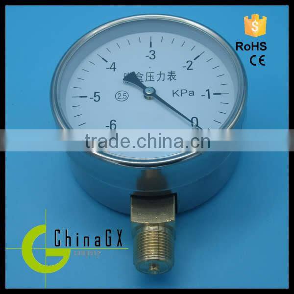 Hot!!! Manufacturer supply low price VG series Stainless steel oil, air, hydraulic, water Pressure Gauge manometer