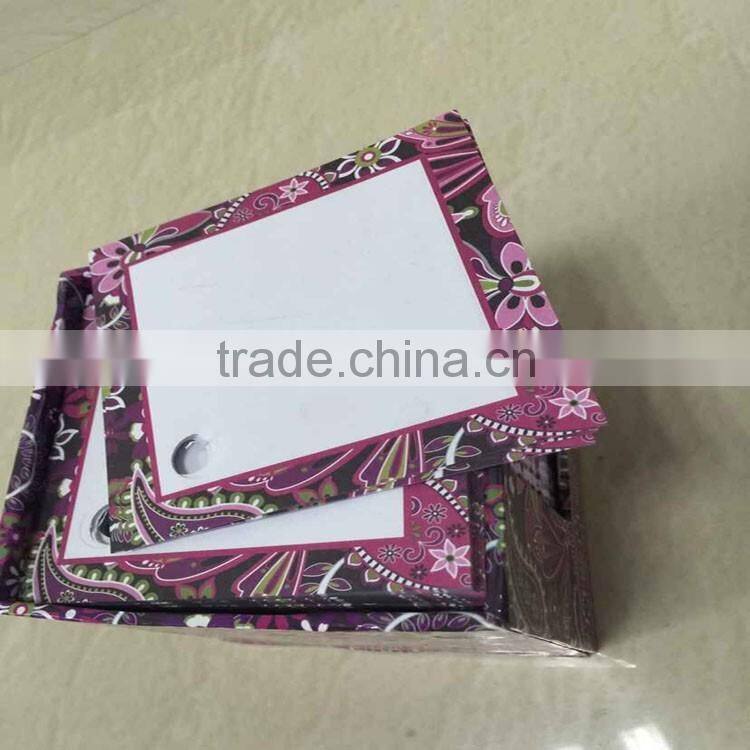 Low price paper cube memo pad with color paper box