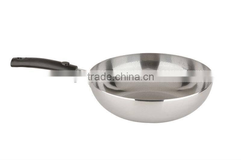 good quality Stainless steel Chinese pan frying pan