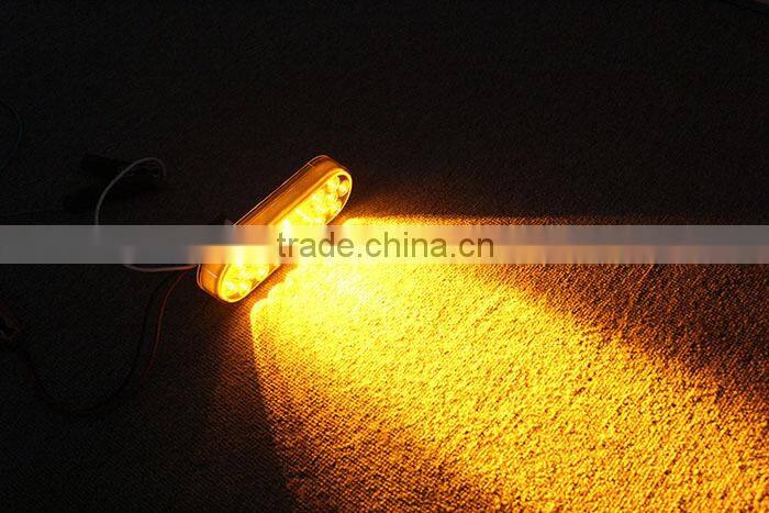 waterproof long lifespan Red PC lens 12V oval 6" LED stop turn tail light truck light