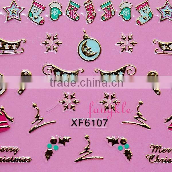 Hotselling 3D christmas nail art sticker