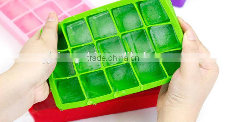 2016 hot sale food grade FDA and LFGB colorful silicone ice tray