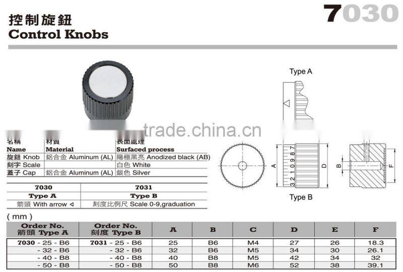 Machinery Knobs Aluminum Solid Shaft Control Round Amplifier Black Knob