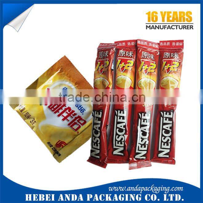 Instant coffee sachet/ coffee powder sachet/three side seal small coffee bag