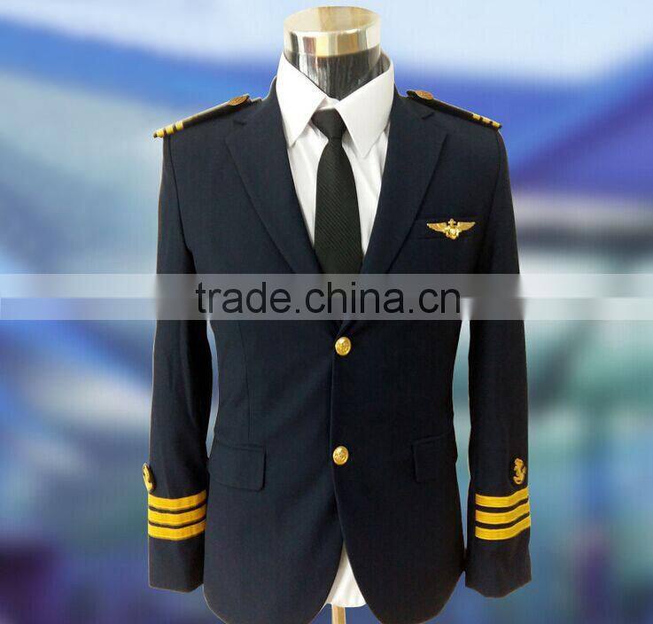 custom good quality factory price winter style long sleeve airline pilot uniform for captain