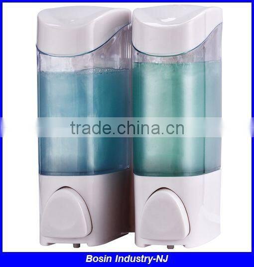 double wall mounted hospital alcohol hand sanitizer dispenser with double bottles