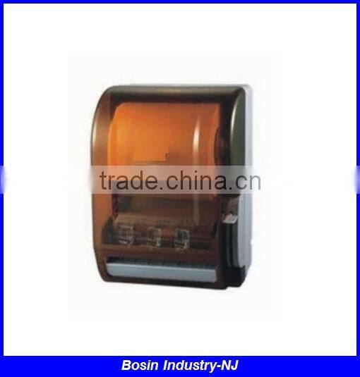 transparent plastic wall mounted airport toilet auto cut paper towel dispenser