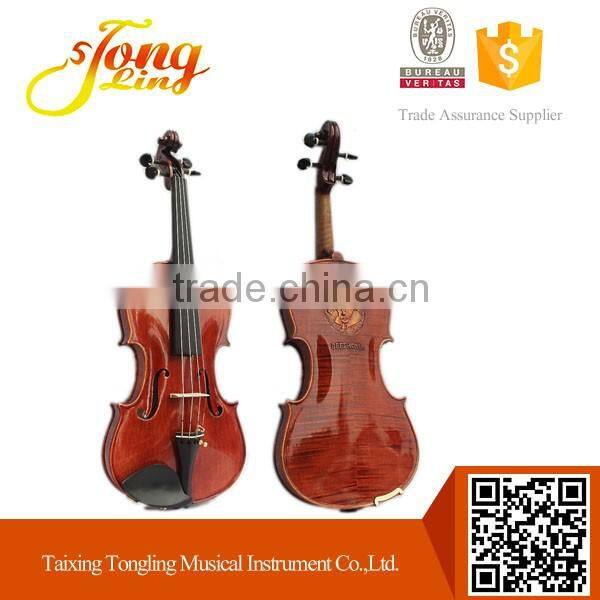 Pattern High-grade Flamed Beethoven Carved Tongling brand Violin TL006
