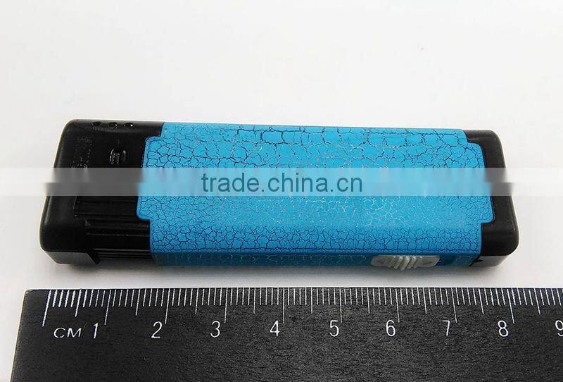 Cigarette usage plastic material colored streak torch lighter with LED light