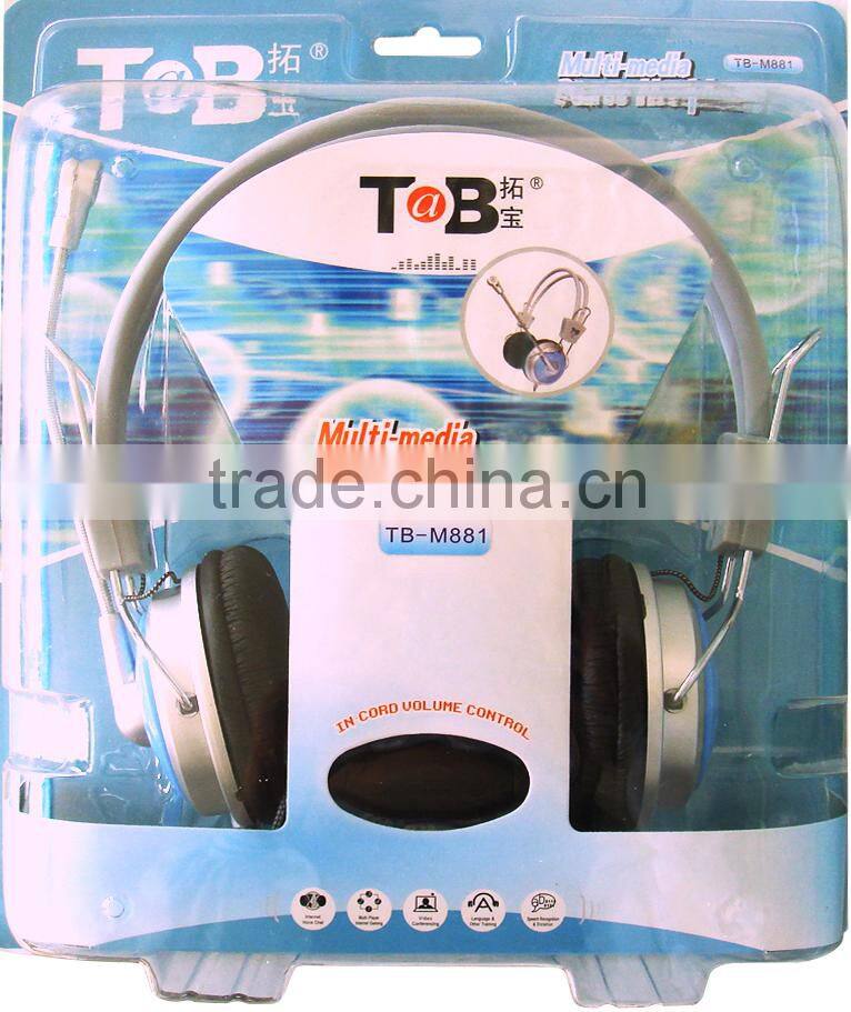 Hot new products for 2015 free sample computer accessory for dubai computer double jack headphones TB-M881