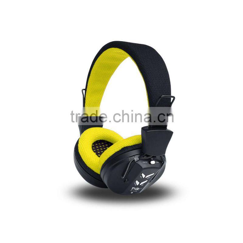 Built in FM radip headphones with TF card,Super bass woreless mp3 player headphone