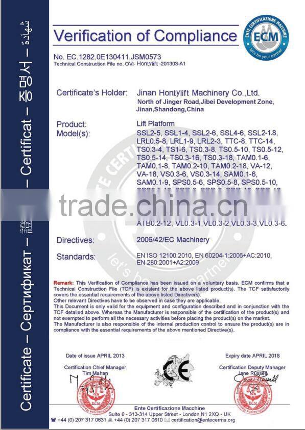 10m CE ISO approved Special offer wholesale scissor lift table