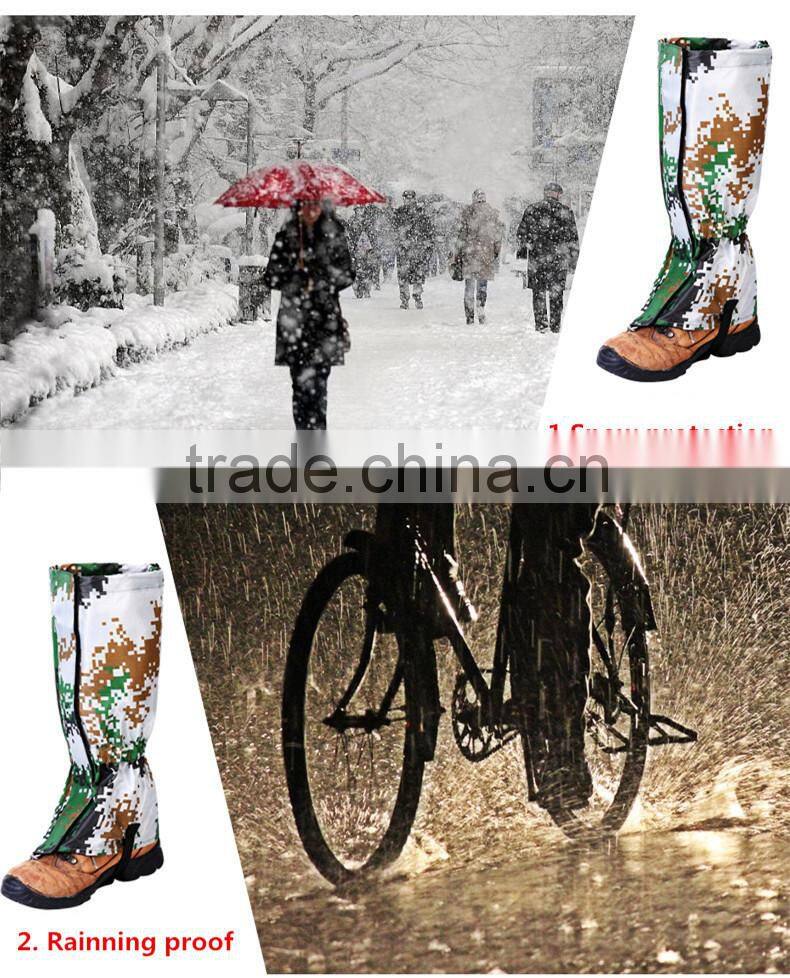 Outdoor hiking climbing skiing camouflage waterproof gaiters