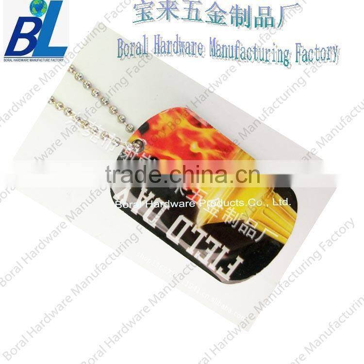 Epoxy coated printed steel military dog tag