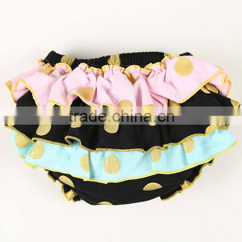 2015 new style baby cotton polka dot ruffle bloomers for kids