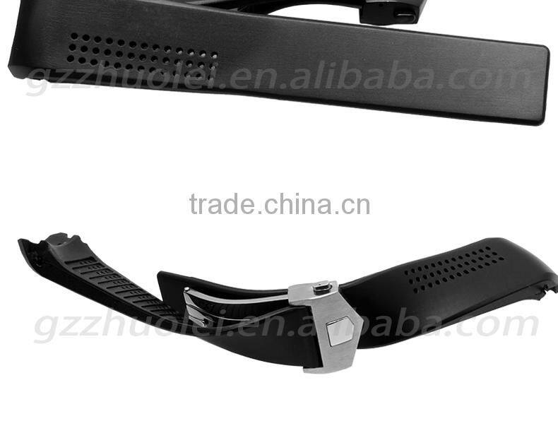 New Arrival Waterproof Black Silicone Rubber WristWatch watch Strap Band Replacement 22mm