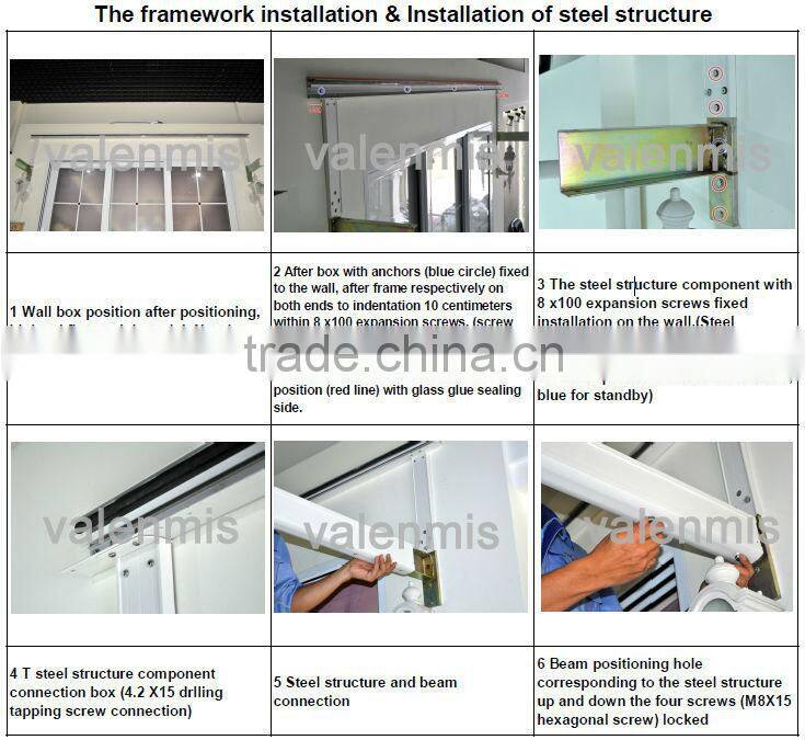 2016 Aluminum balcony awning with LED light