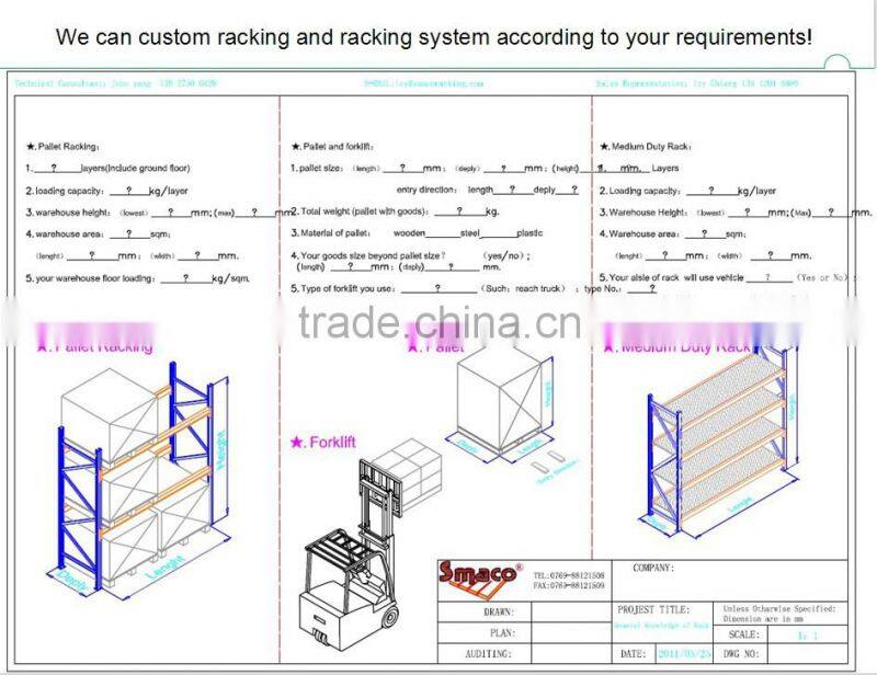 2000*500*2000mm, 4-5 levels, Light Duty Metal shelving