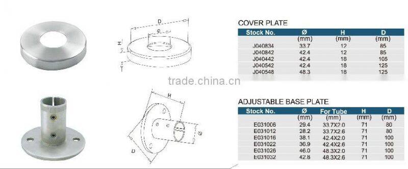 absturzsicherung gelander/Stainless steel Handrail Flange/handrail component/treppen gelander