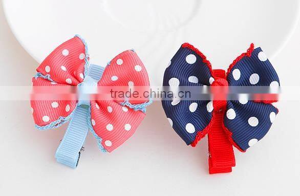 fancy fabric hair bow tie hair clip hair accessory in hair pieces