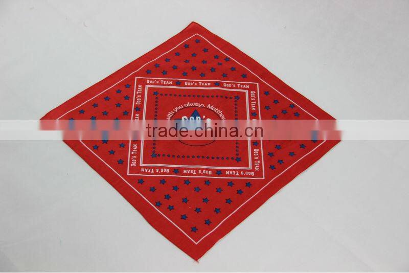 printing red cotton bandana for head