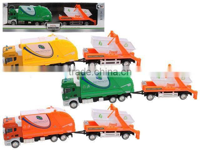 Alloy 1:42 scale model garbage truck toy for sale