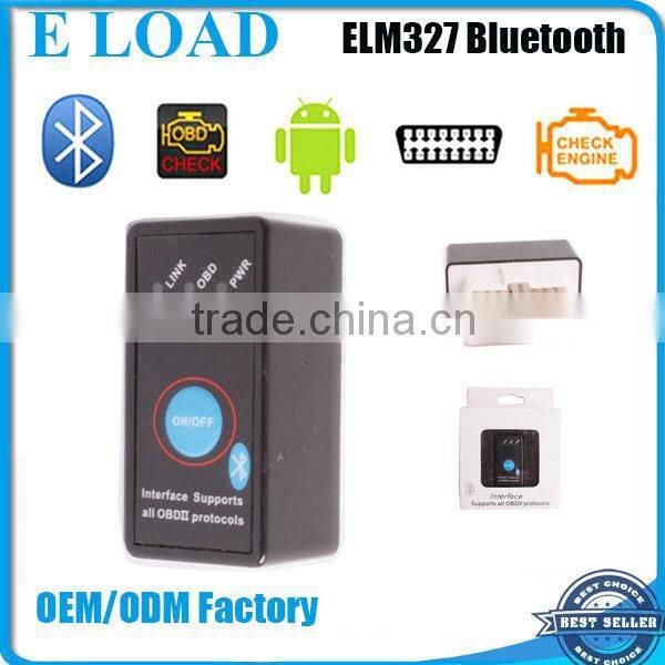 Super mini low price elm327 v2.1 bluetooth OBD2 V1.5 Scan Tool with On/Off Button