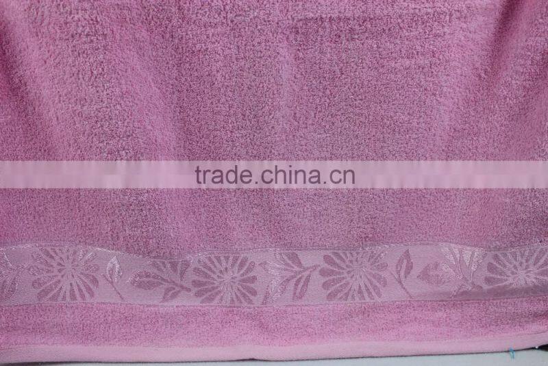 china wholesale market cotton solid color and jacquard border bath towels on sale