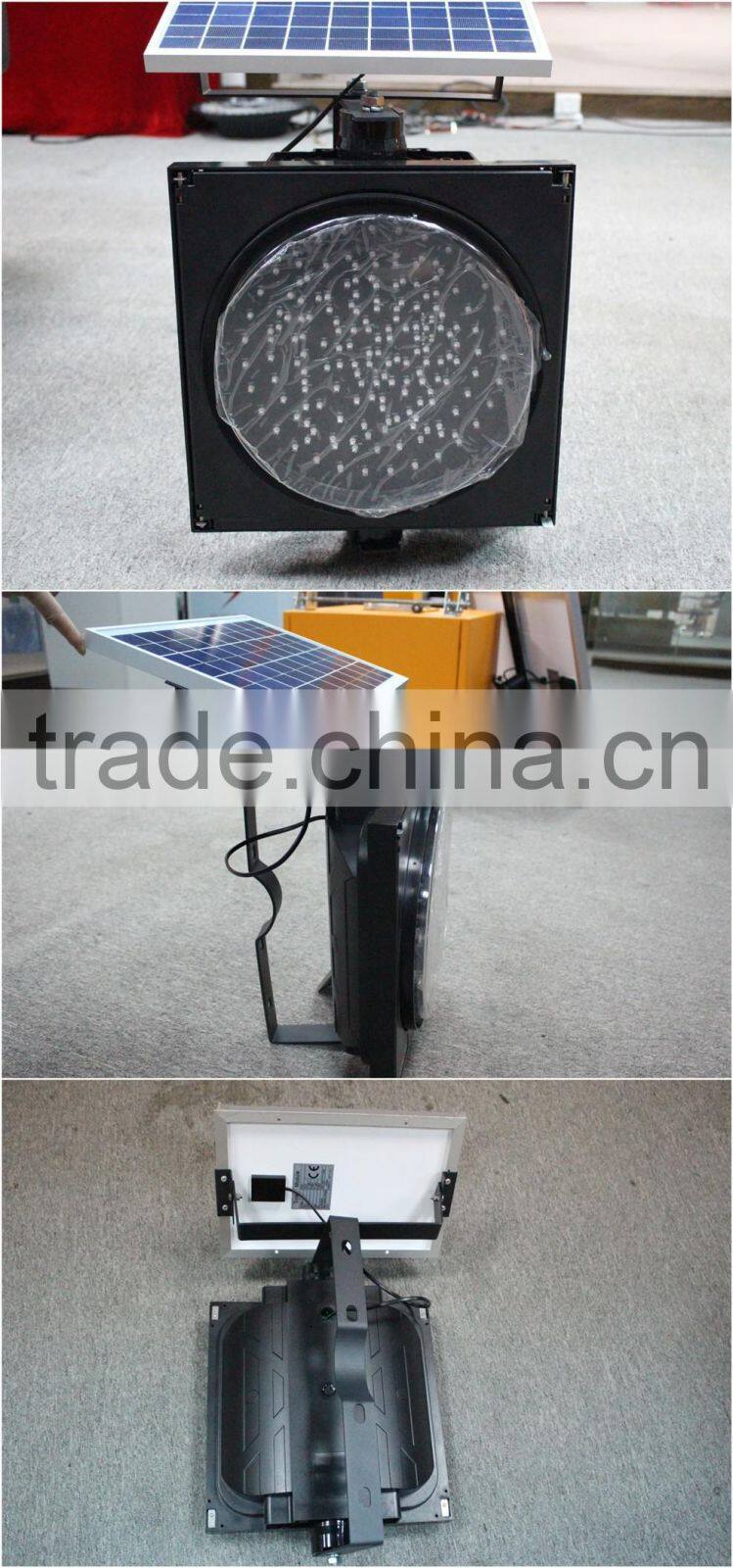 Wholesale 12 volt Yellow ball Red slow solar energy led warning flashing traffic light