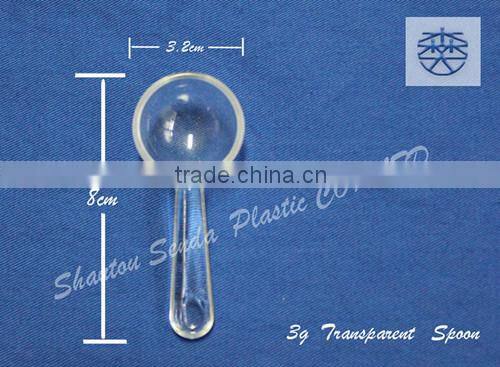 clean plastic spoon for 3g medicine powder, transparent plastic measuring spoon, milk powder plastic spoon, plastic tea spoon