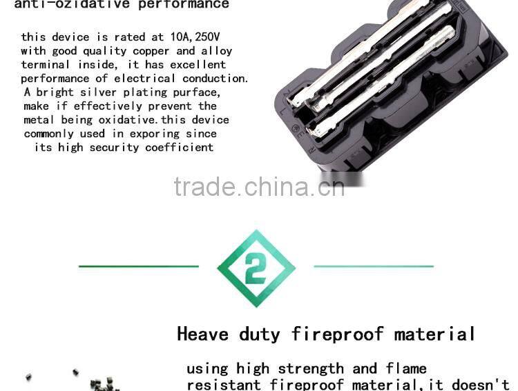 universal multi 3 gangs multiple plug socket