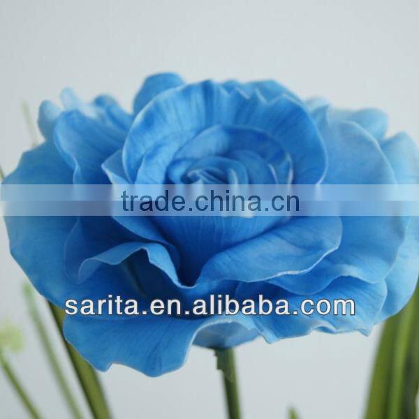 factory price artificial real touch rose with blue colors