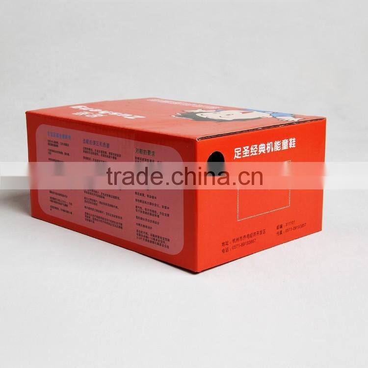Alibaba credible factory custom packaging box with corrugated paper for kids footwear