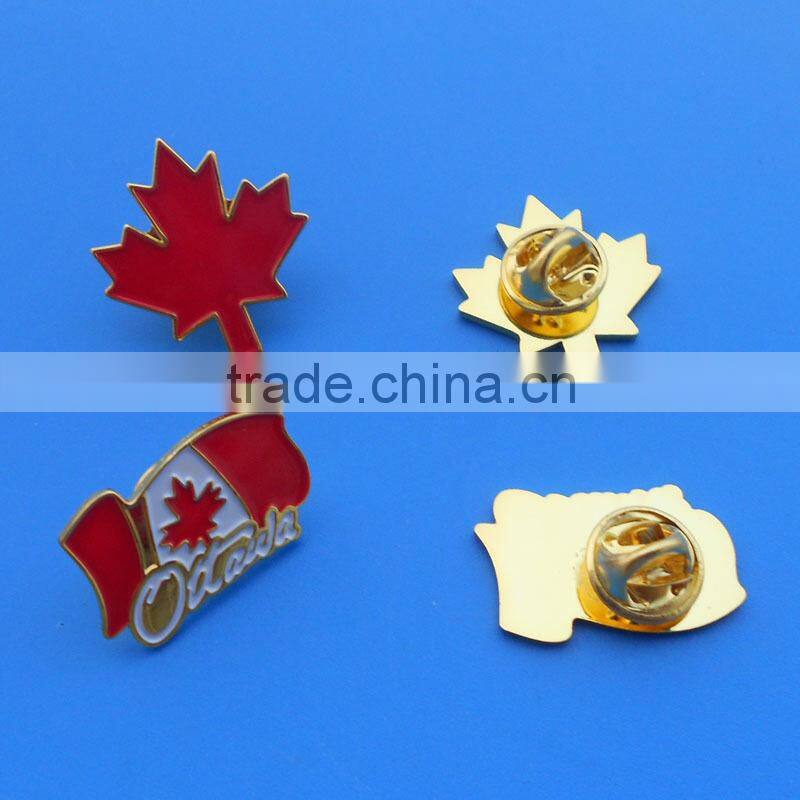 Canada maple lapel pins, Canada rectangle flag metal badge