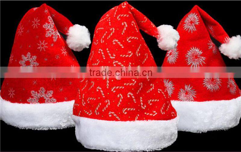 Hot Promotion Wholesale Christmas Gifts Santa Claus Hat Fashion Soft Classical Christmas Hats