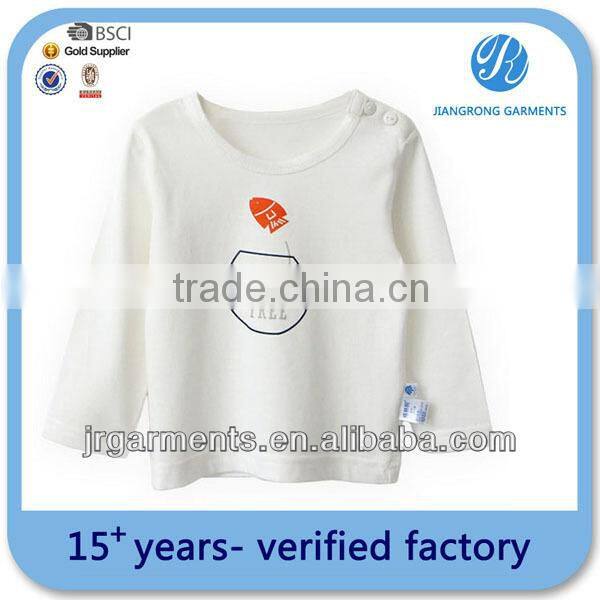 OEM service Silk/Cotton Embroidery Long Sleeve T shirts for Children