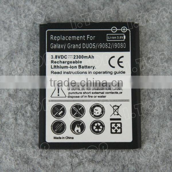 3.7V 2300mAh Battery for Samsung Galaxy Grand Duos/i9082/i9080, made in china